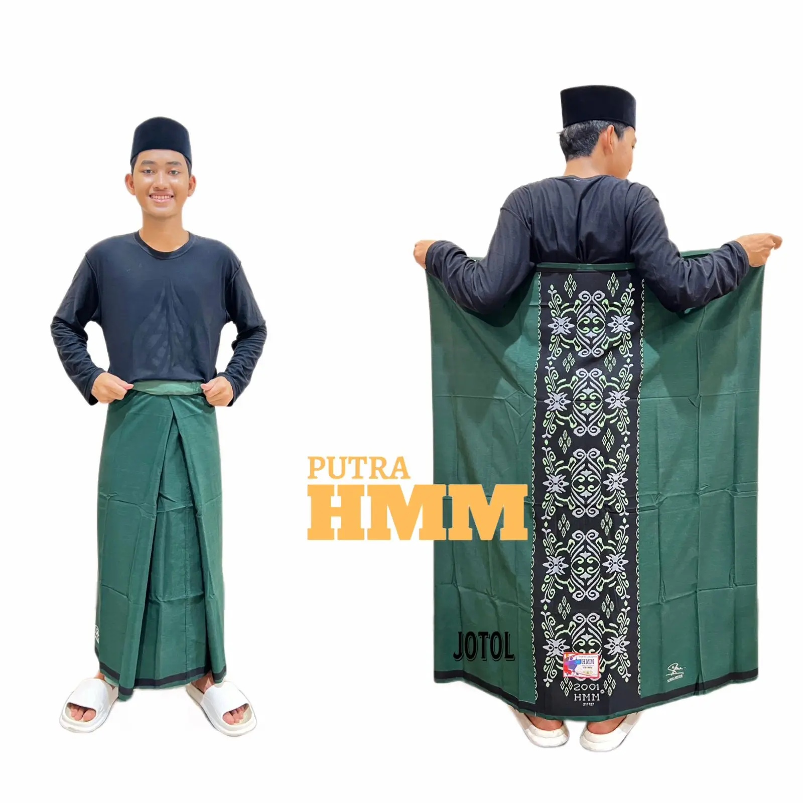 Sarung Samarinda HMM Anak Sarung Junior Sarung Remaja Poliester katun Corak Motif Muslim Nyaman Santri Hitam Batik Pria