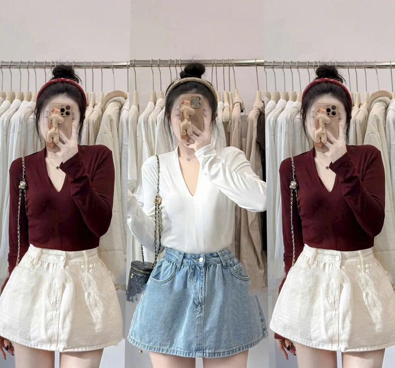 Chân váy jean nữ jeans cạp cao phong cách style tôn dáng MS12