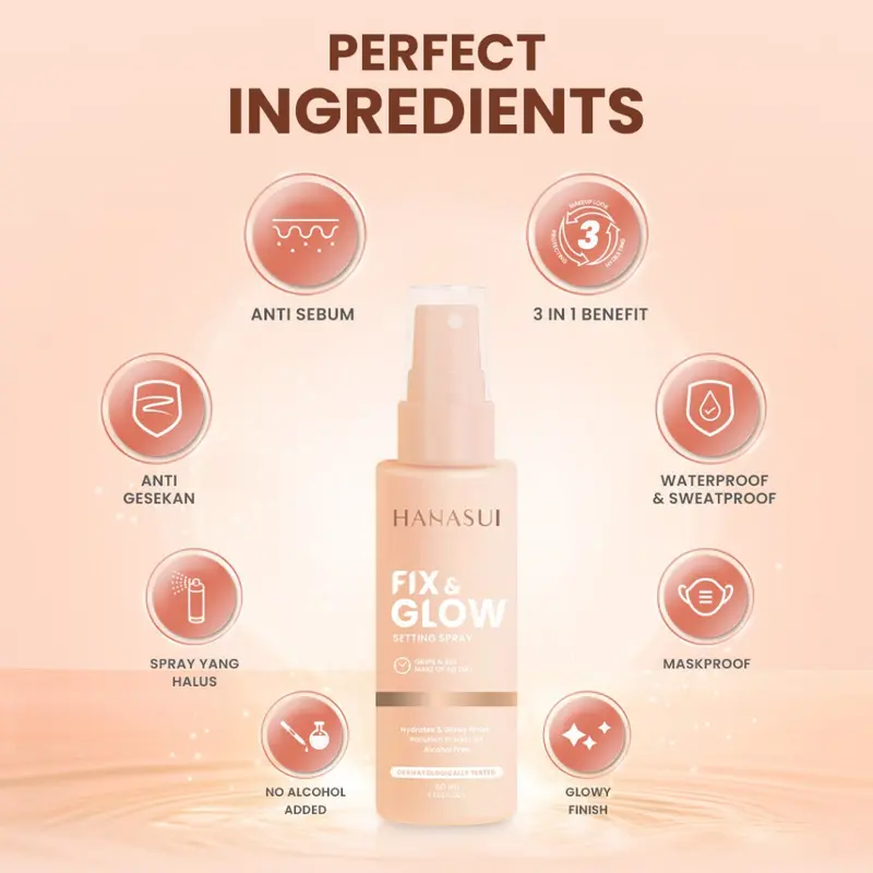 Hanasui Fix and Glow Setting Spray 60ml 2