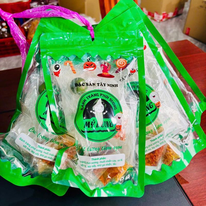  MÃ SỈ 086- Bánh Tráng Phơi Sương thập cẩm túi xanh lá Mỹ Dung Foods Thơm Ngon Chuẩn Vị Tây Ninh Dẻo Mềm Bộ Sốt Chấm Đa Dạng Topping Đa Dạng 