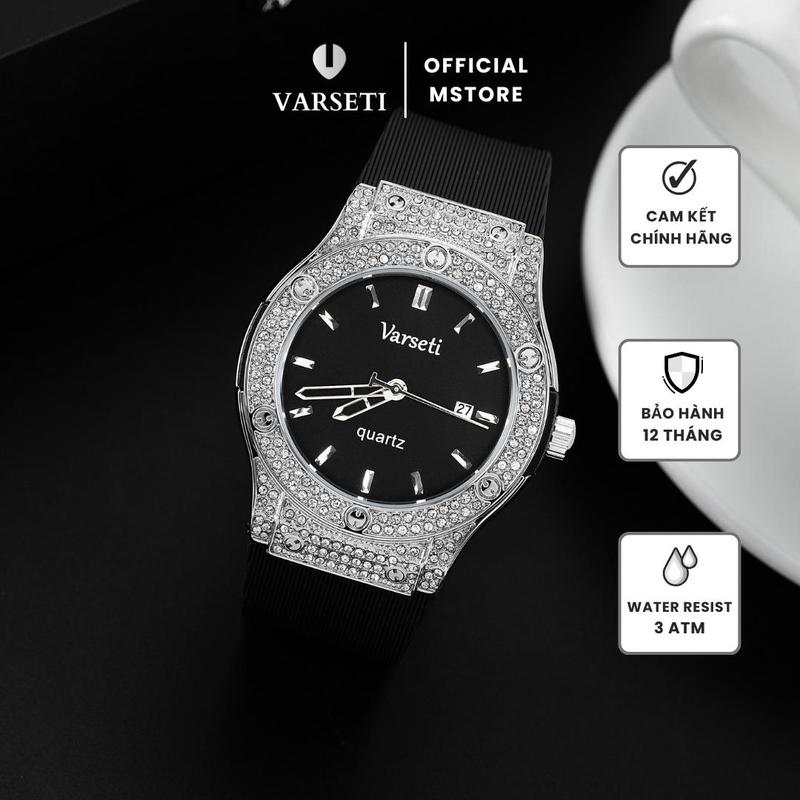 (GIÁ MỞ BÁN ) [MS STORE x VŨ VĂN KHẢI ] Đồng Hồ Nam Varseti Phiên Bản Đính Đá Cao Cấp Thời Trang, Sang Trọng - M102