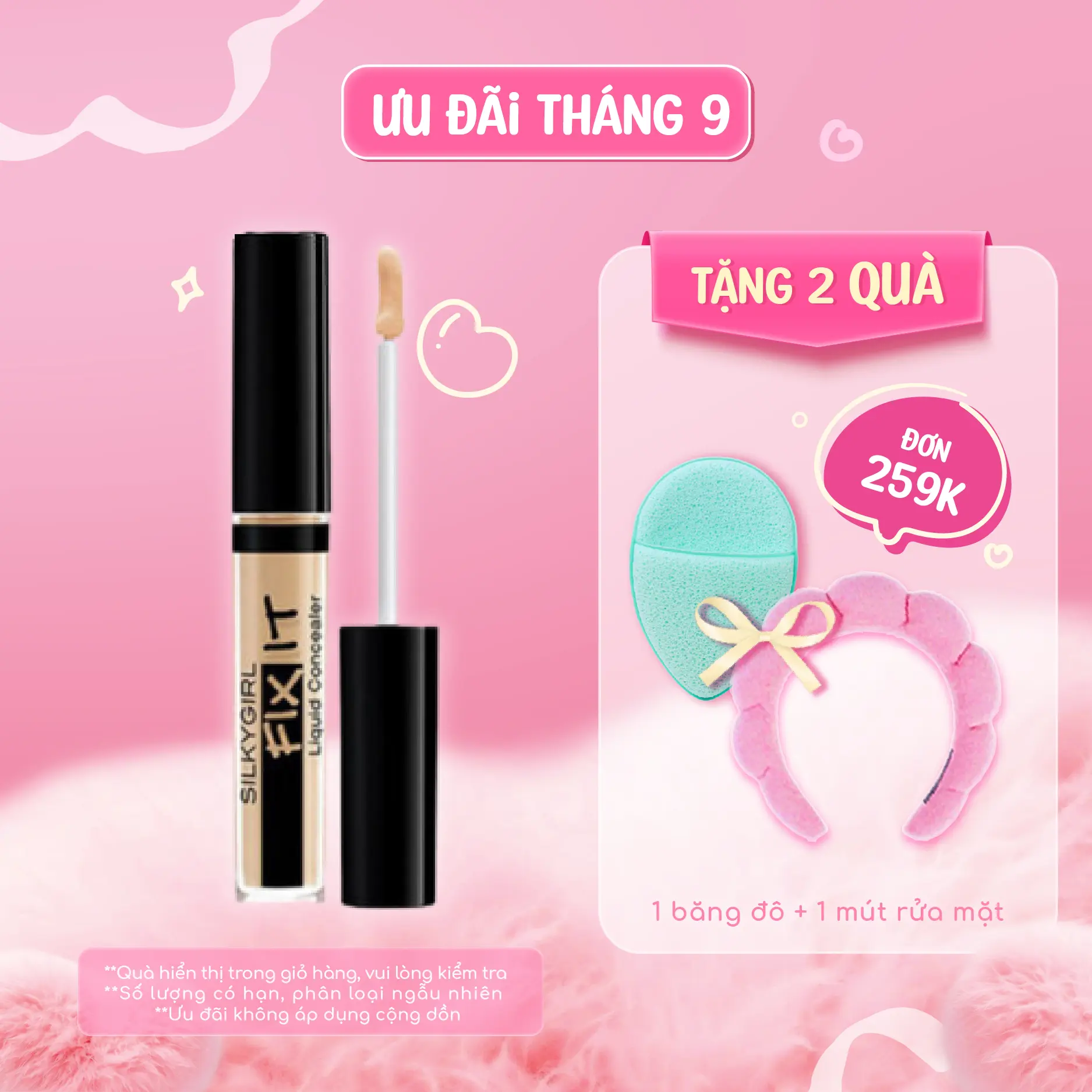 Kem Che Khuyết Điểm Dạng Lỏng Silkygirl Fix It Liquid Concealer 2ml .#02 Natural