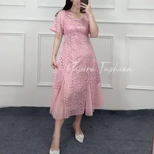 Navira Fashion - Tiara Dress - Dress Brokat - Dress Pesta - Dress Kondangan - Dress Natal