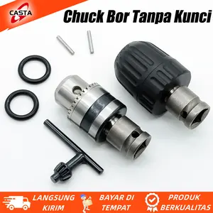 CASTA Kepala Bor Profesional 3 Varian 0.8–13mm, Keyless Drill Chuck untuk Bor Listrik dan Bor Portabel