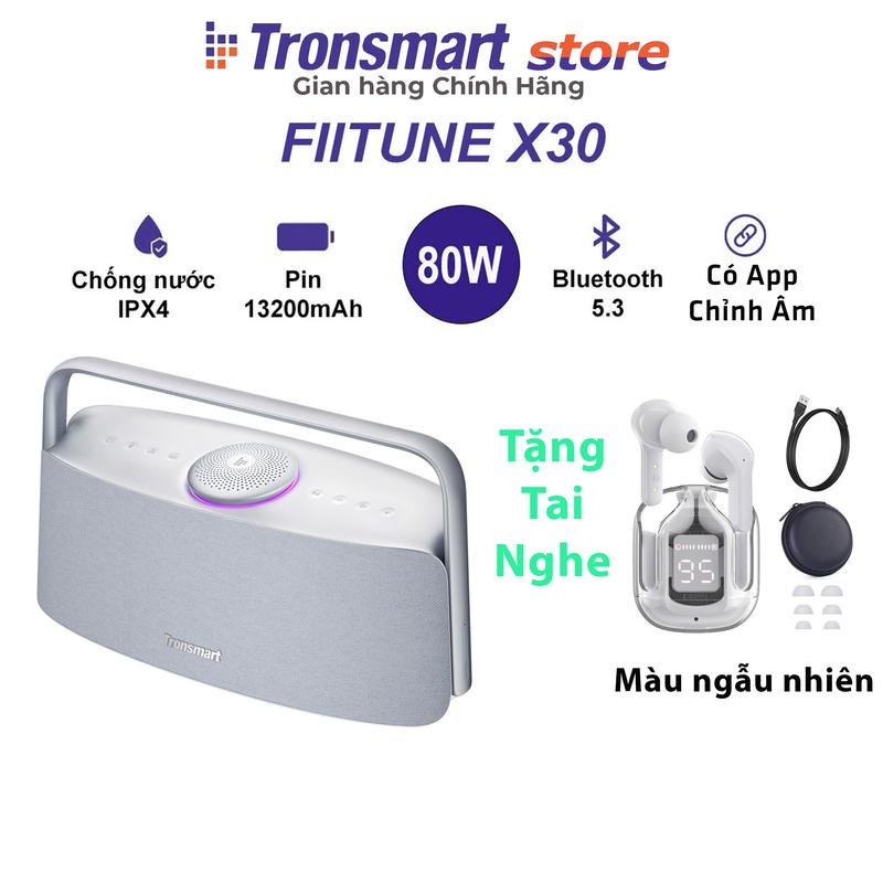 [Tặng tai nghe] Loa Tronsmart Fiitune X30 80W Có 1 Củ Loa bass - 3 Loa Mid - 2 Treble - Loa Bluetooth 5.0 Sounarc K1  ,  - Bảo Hành chính hãng 12 tháng