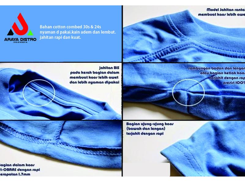 Araya kaos polos TUNIK/cotton combed 24s/TEBAL/PANJANG PAKAI RIB 3