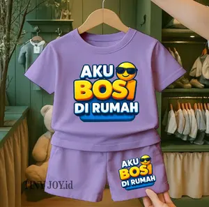 TINY JOY.id-SETELAN BAJU ANAK LAKI LAKI / PEREMPUAN AKU BOS USIA 1-8 TAHUN GAMBAR KATA KATA VIRAL BAHAN KATUN COMBED PREMIUM / SETELAN FASHION ANAK /SETELAN CELANA PENDEK DISTRO / SETELAN ANAK MURAH / SETELAN BAJU ANAK LAKI LAKI KEKINIAN NYAMAN
