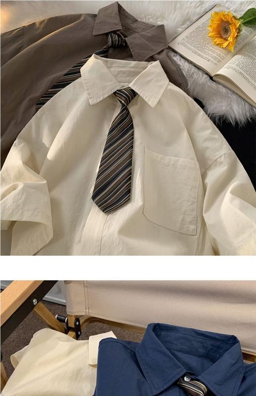 Product Introduction of delivery tie，Áo Sơ Mi Ngắn Tay Linh Hoạt Năng, Cà Vạt Chất Lượng Cao, Dkjk, Đại Học Nhật Bản, Phát Sóng Trực Tiếp, Cặp Đôi, Mặc, Mùa Xuân Menswear Nam Cổ Tròn Có Cổ 8