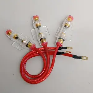 Kabel 8 AWG 60cm Plus Fuse Sekring 60 Ampere Plus Skun Aki dan Kabel Ties / Fuse Sekring Audio Mobil 60 Ampere