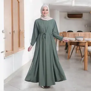 Melia Dress Baju Gamis Daily Polos Bahan Sabrina Anti UV Premium Size S M L XL Pakaian Muslim Wanita