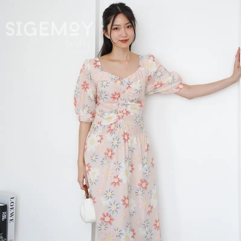 SIGEMOY DAILY -  FUJI DRESS - KOREAN VINTAGE DRESS DASTER NYAMAN BUMIL BUSUI FRIENDLY - SIGEMOY PAJAMAS 8