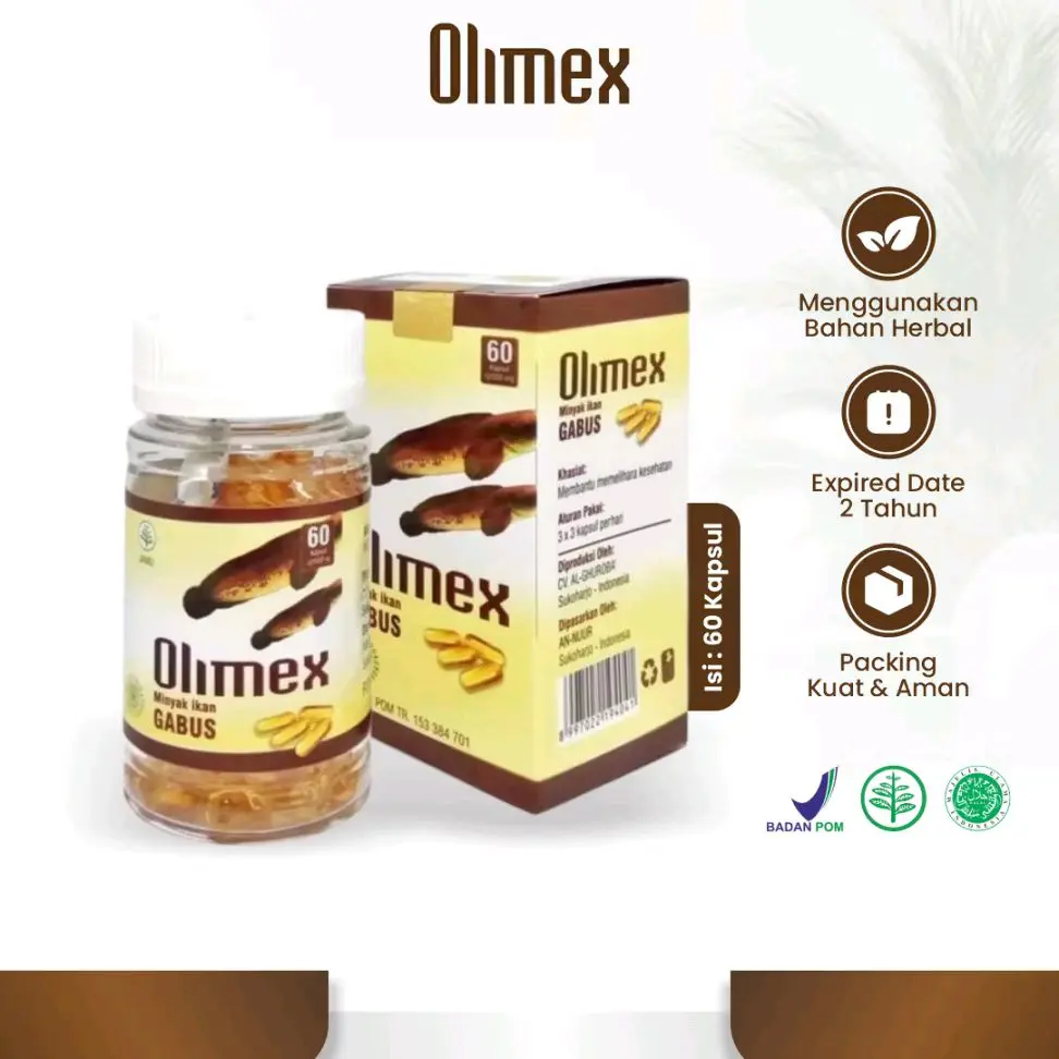 Olimex Kapsul Minyak Ikan Gabus Isi 60 Albumin Kutuk Obat Luka Diabetes Pasca Operasi