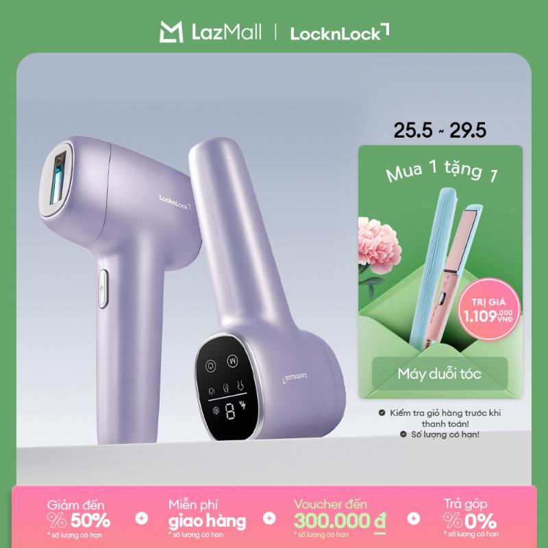 Máy Triệt Lông tại nhà IPL LocknLock ENC311PUP Ice Cooling, 9 Mức Năng Lượng, Bước Sóng 600-1200nm, Màn Hình LCD, Chế Độ Tự Động