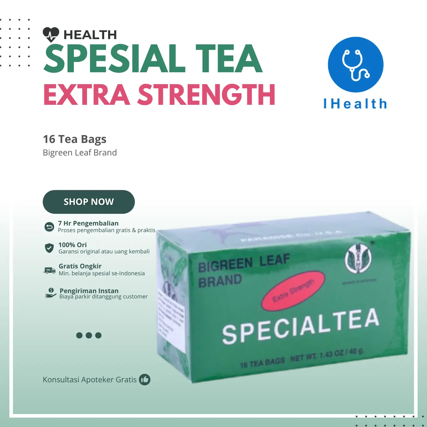 Special Tea Extra Strength 16 Sachet Original | Teh Herbal | Membantu Melancarkan BAB & Program Diet