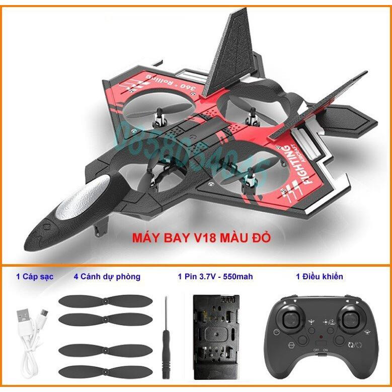 Máy Bay Chiến Đấu Điều Khiển Từ Xa, Xoay 360 Độ, 4 Động Cơ Cánh Quạt, Tặng Pin Điều Khiển