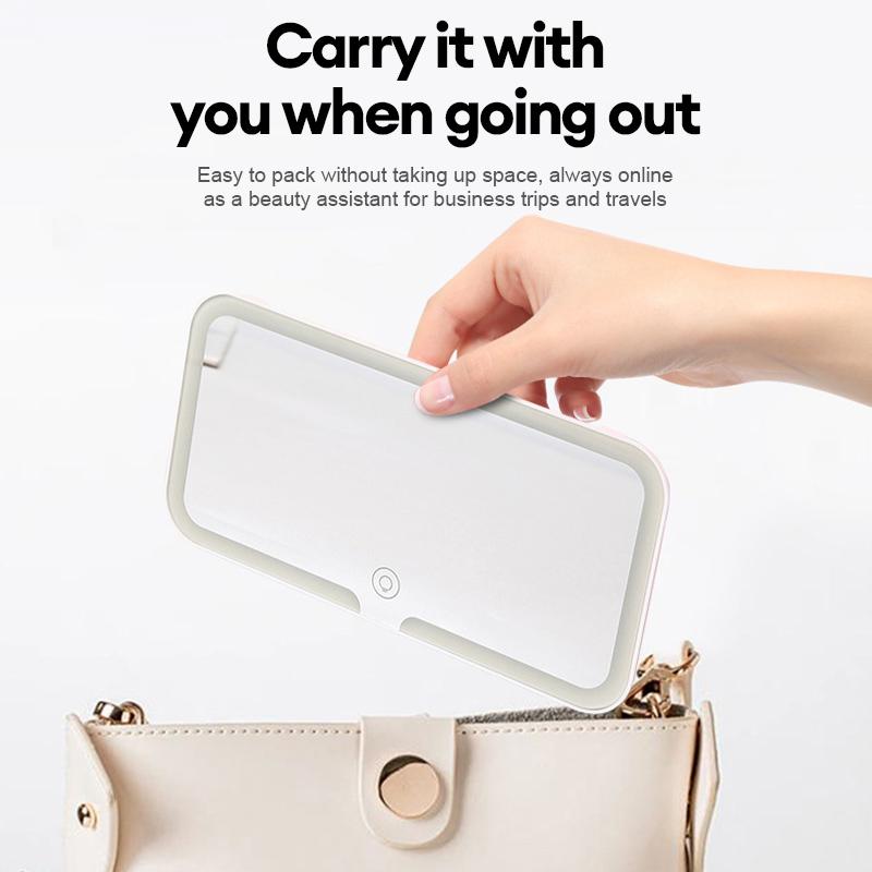 Cermin Rias LED Portabel untuk Visor Mobil dengan 3 Pilihan Cahaya Sensor Sentuh & Perlindungan Mata - Cermin Aluminium Jernih & Lampu LED Lembut Cermin Rias LED Portabel untuk Visor Mobil dengan 3 Pilihan Cahaya Sensor Sentuh & Perlindungan Mata - Cermin Aluminium Jernih & Lampu LED Lembut