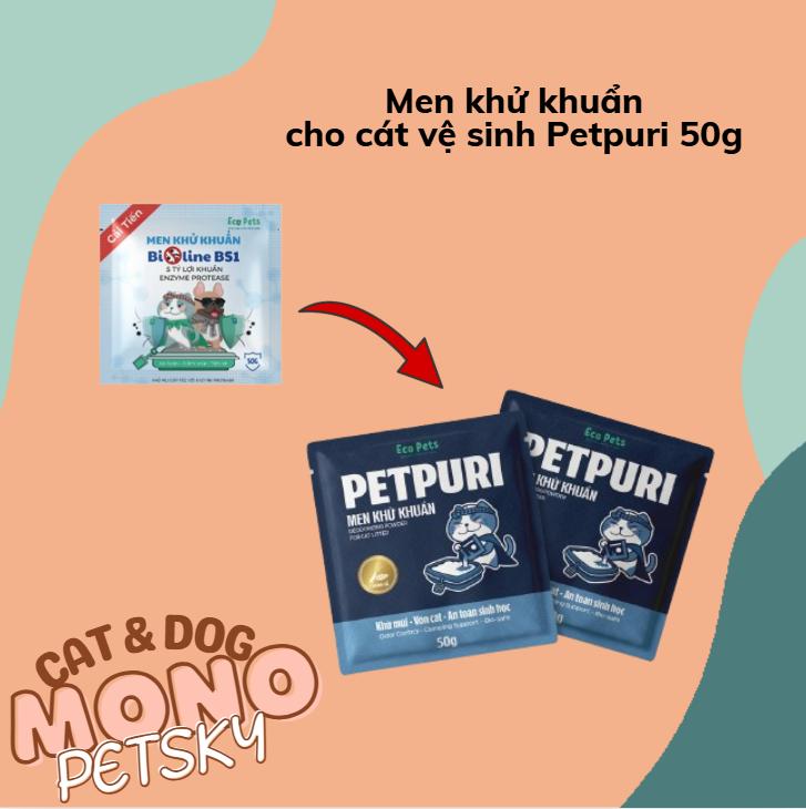  Men khử khuẩn cho cát vệ sinh chó mèo hamster gói 50gr - 500gr cát  khay cát  mèo cát  bột xịt  khử  mùi 