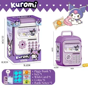 [Penjual Lokal] Celengan kecil Mini Kuromi Mainan Anak-anak ATM Tabungan Uang Kotak Penyimpanan Melody Lucu Celengan Koin Kartun Cute Girls Boys Gift Storage Box