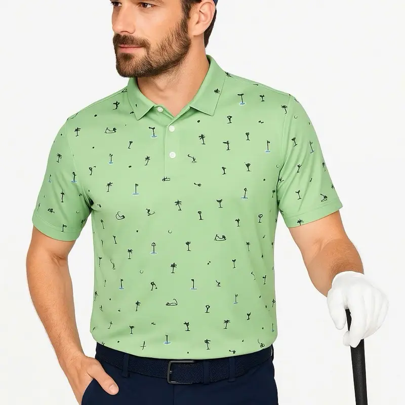 Áo thun golf Nam, Hoạ tiết in kỹ thuật số nổi bật, chất vải thun lạnh co giãn 4 chiều. Mau khô thoáng kho vận đồng ngoài trời quần