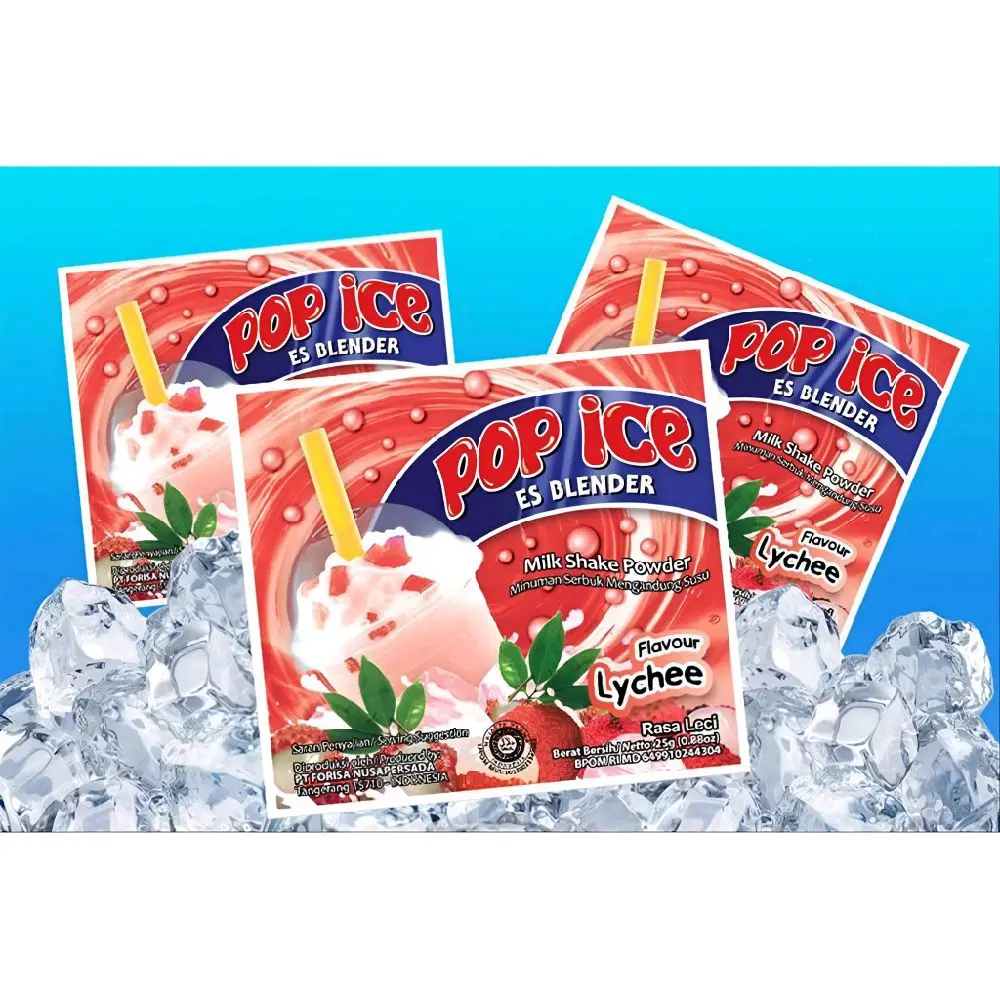 Pop Ice Lychee Renceng isi 10pcs Minuman Instan