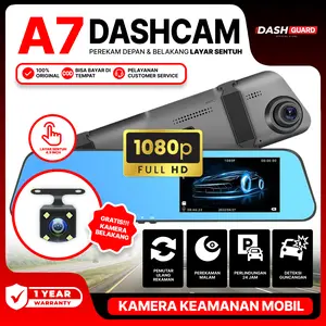 [COD-LV] DASH GUARD A7 Dashcam Layar Sentuh Mobil Resolusi 1080p Kamera Depan - Belakang Layar Kamera 4.5 Inci Night Vision Dual Lens Perekaman Loop 24 jam Car Kabel