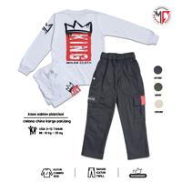 Gambar Setelan Kaos Distro Anak King Milan White Cotton Combed dan Celana Chino Kargo Panjang Pinggang Karet 3 Warna Usia 3-12 Tahun - Kaos Panjang + aktive kargo Cream, Setelan M ( 3 - 4 tahun ) dari Maximo Clothing Store Kab. Bandung 1 Tokopedia
