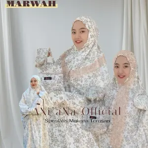 MUKENA TERUSAN MOTIF KALEM BAHAN KATUN FOIL MEWAH ELEGAN ADEM Bunga Cantik Daun Hitam Nyaman Tebal Variasi Muslim