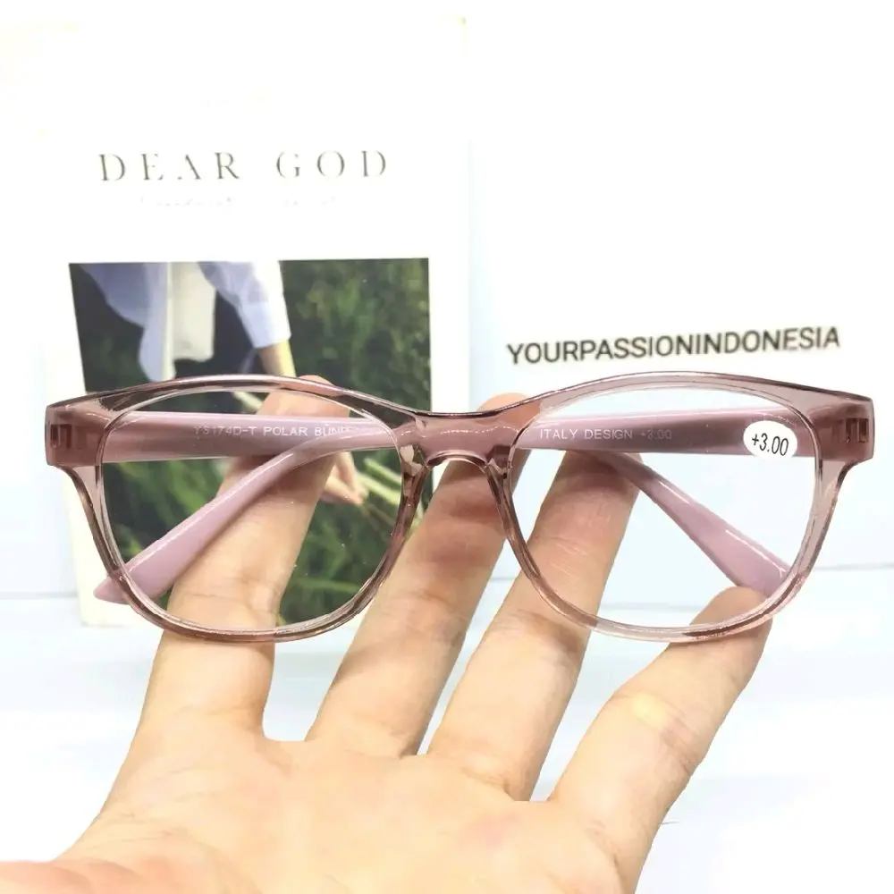 Kacamata Baca Kacamata Plus Frame Oval Kecil Kacamata Rabun Dekat Cewek Lensa +1.00 sd +3.00 YS174D-T Free Box Dan Lap