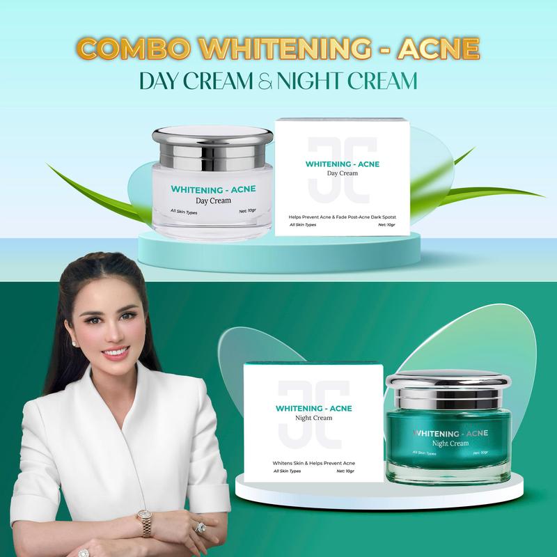 CB30 - Combo 2 hũ kem hỗ trợ trắng da giảm mụn ban ngày & ban đêm Nhã Lê - Chăm Sóc Da Làm Đẹp Da