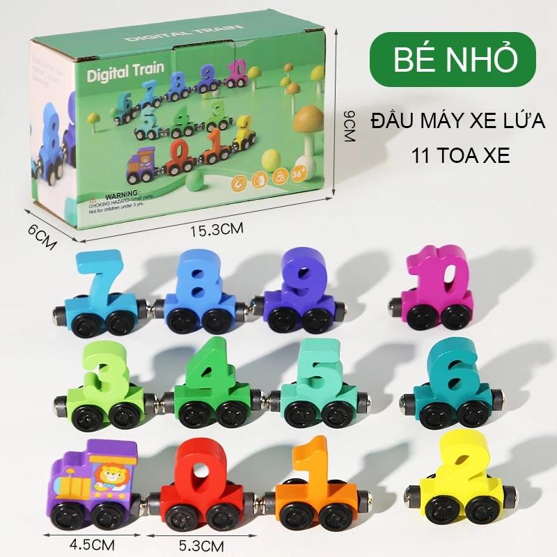 Đồ Chơi Đoàn Tàu Nam Châm Bằng Gỗ 11 Toa Xe Tăng Cường Tư Duy Sáng Tạo An Toàn Cho Trẻ Em