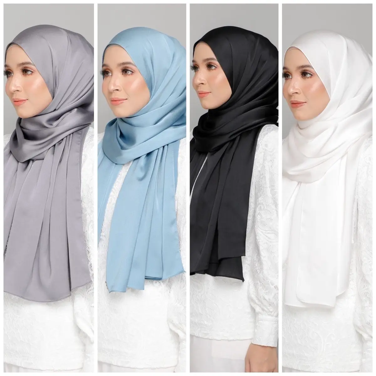 Hijab Pashmina Satin Ukuran 180X75 CM