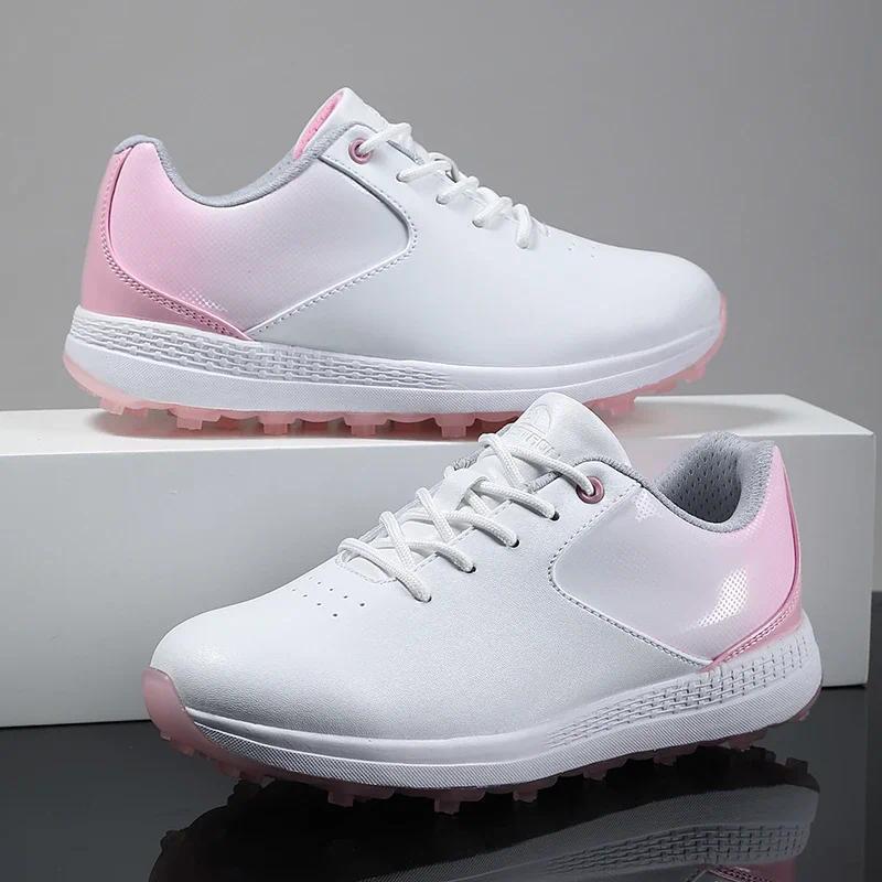 Product Introduction of Luxury Women's Golf Shoes Pink Professional Golf Sneakers Ladies Comfortable Golfers Shoes 36-42 Walking Sneakers 8