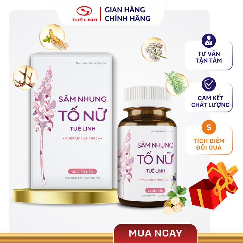 Sâm Nhung Tố Nữ Tuệ Linh Chính hãng - VIên uống hỗ trợ tăng cường sức khỏe cho phụ nữ - Lọ 30 viên