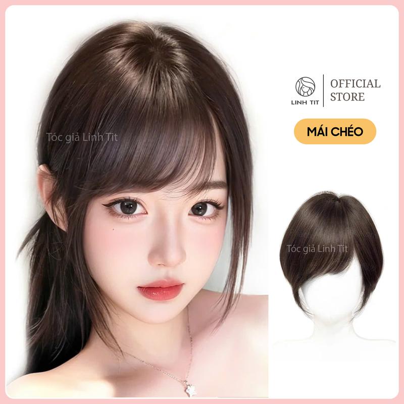   BẢN MỚI  Thiết kế mái chéo HD lưới mô phỏng da đầu đảo full ngôi chất liệu lưới tàng hình   TÓC GIẢ LINH TÍT  