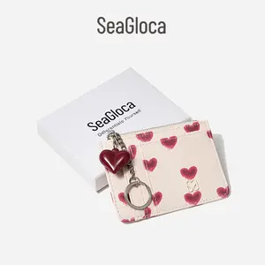 SeaGloca Valentine's Day Baru Limited Tempat Kartu dan Koin Motif Love dengan Charm untuk Wanita No 02