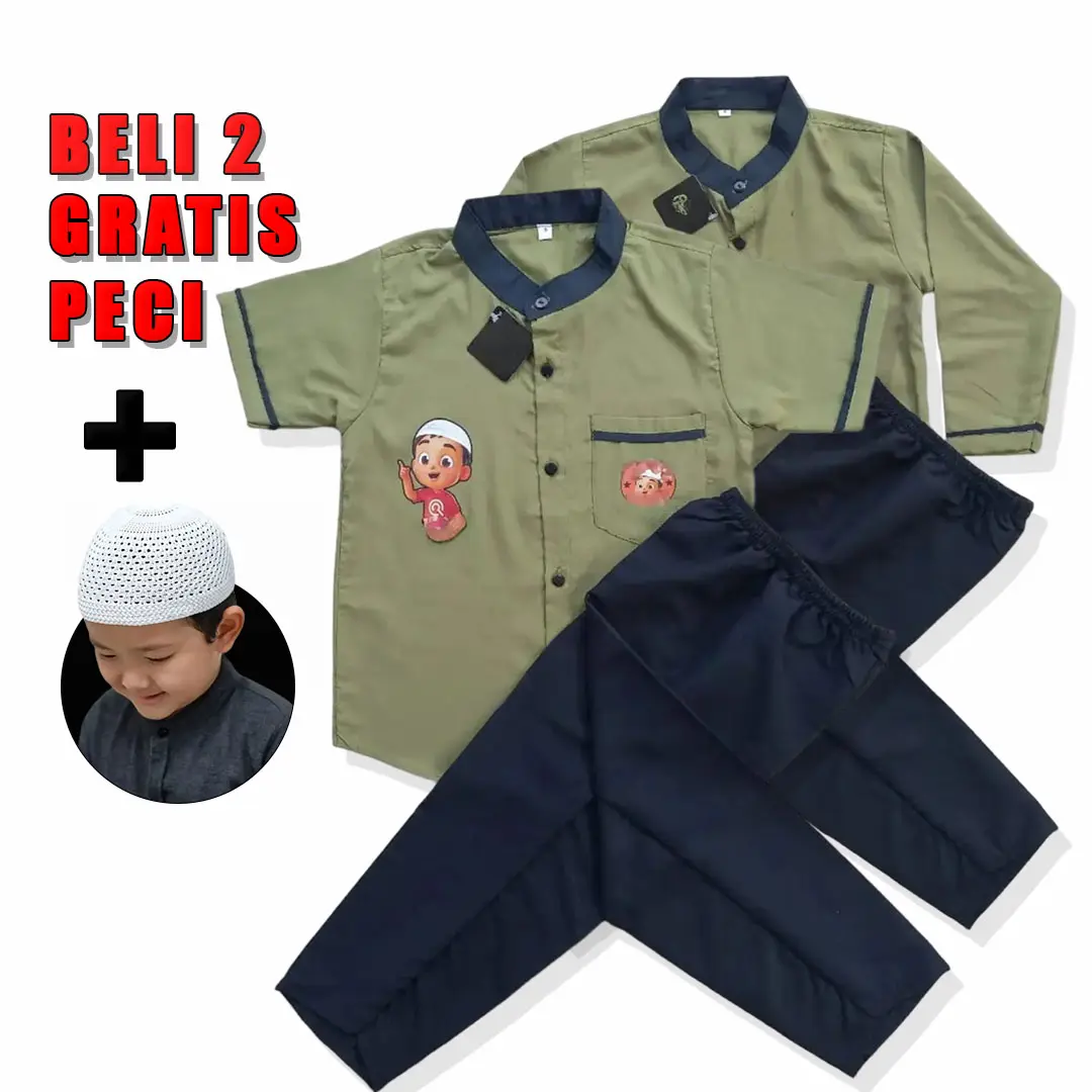 Setelan Baju Koko Anak Laki Laki Umur 1 2 3 4 5 6 7 8 9 10 11 12 13 Tahun MOSZAM