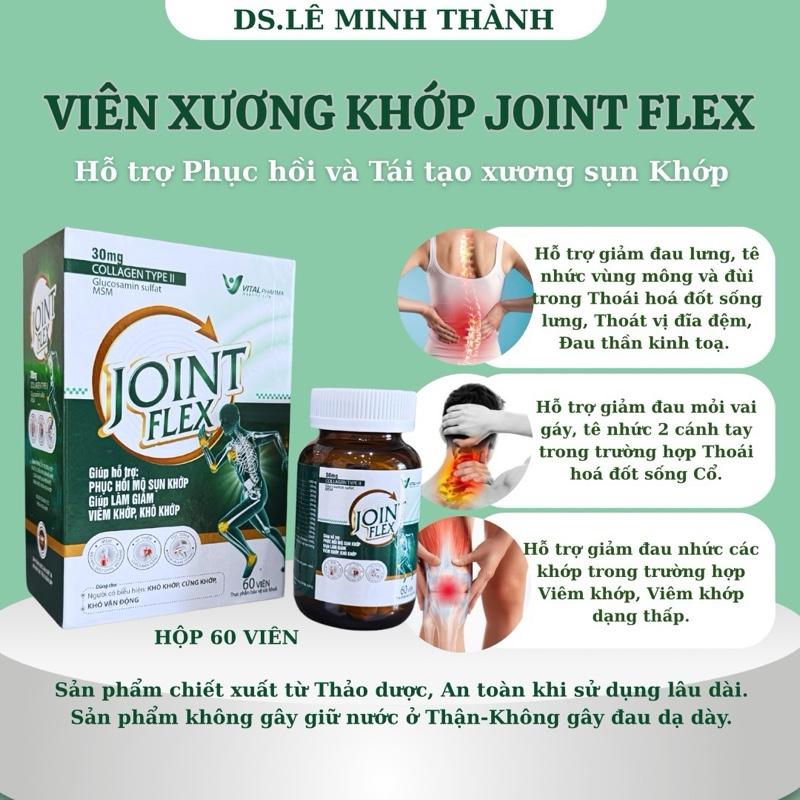  Viên xương khớp GLUCOSAMIN JOINT FLEX EXTRA hổ trợ cải thiện đau nhức xương khớp viêm khớp thoái hoá khớp đau cơ và đau thần kinh toạ Hộp 60 viên 