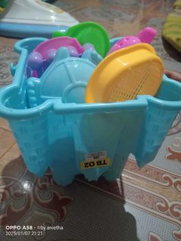 Product Review of Mainan Ember pasir anak bentuk kastil/kerajaan Ukuran besar + peralatan bermain pasir lainnya TB 02 Beraneka warna from n**r 0