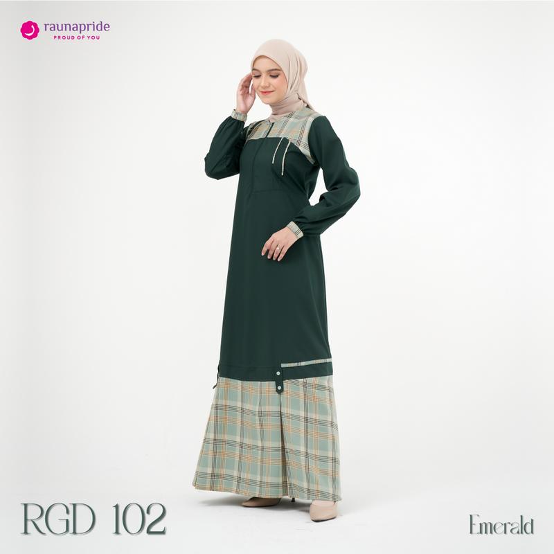Raunapride - Baju Muslim - Gamis Dewasa 102 Dress Wanita Grey Navy 2