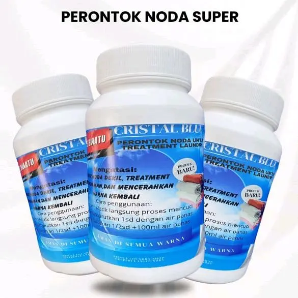 Cristal Blu Perontok Noda Super Treatment Laundry untuk Semua Warna Formula Baru Ampuh