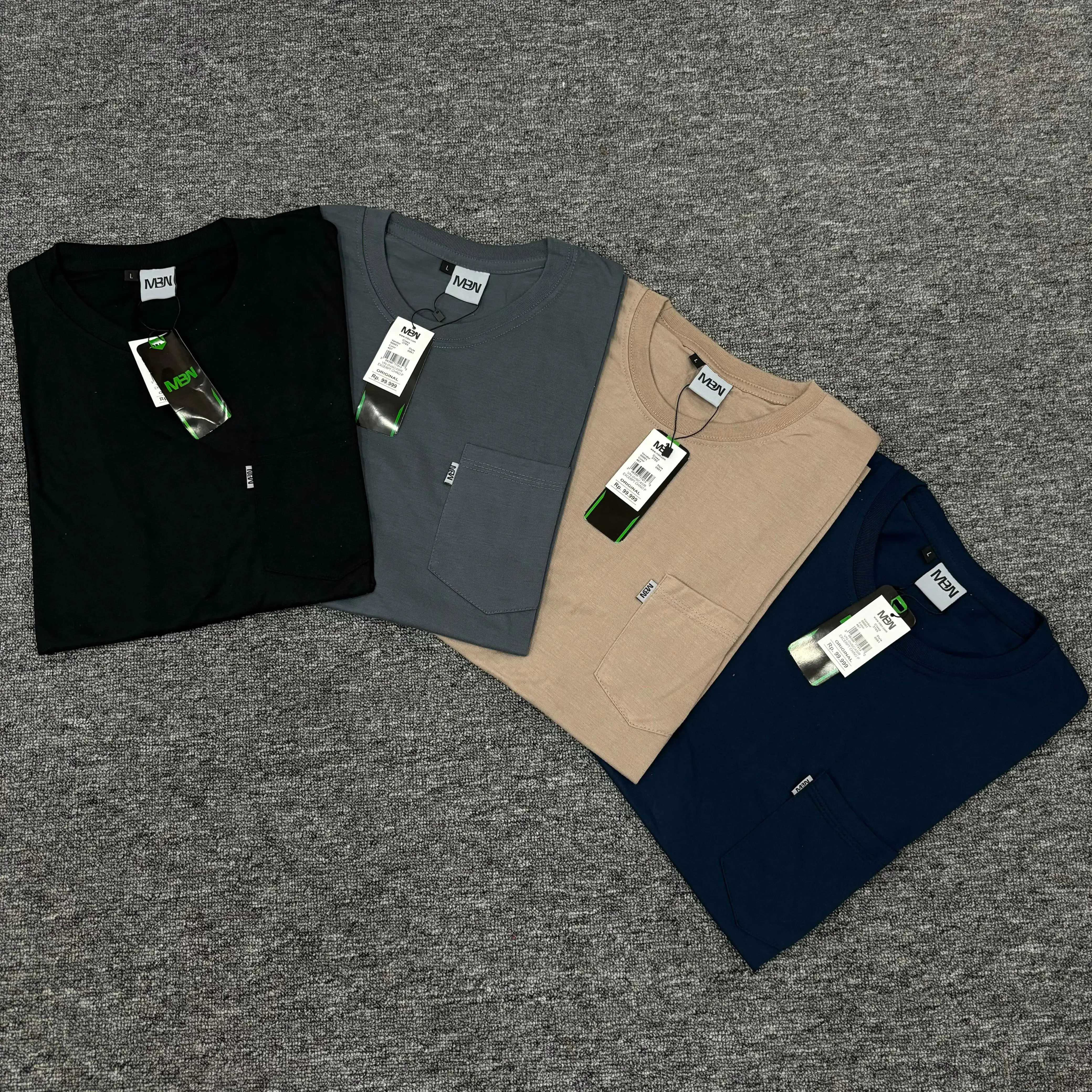 Kaos Pria 4 Pcs 100rb Pocket Saku MBN | Kaos Polos Saku MBN Pria Wanita Lengan Pendek L XL XXL XXXL | Kaos 100 rb 4 Pcs