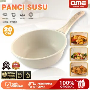 QME - Saucepan Panci Susu 20CM Wajan Anti Lengket Warna Cream - Kitchenware