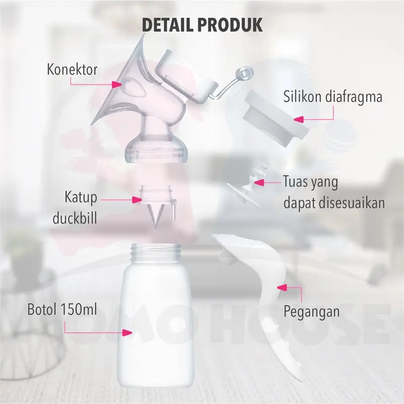 MOMO HOUSE Pompa ASI Manual Silikon Pumping Asi Manual Breast Pump Silikon 3