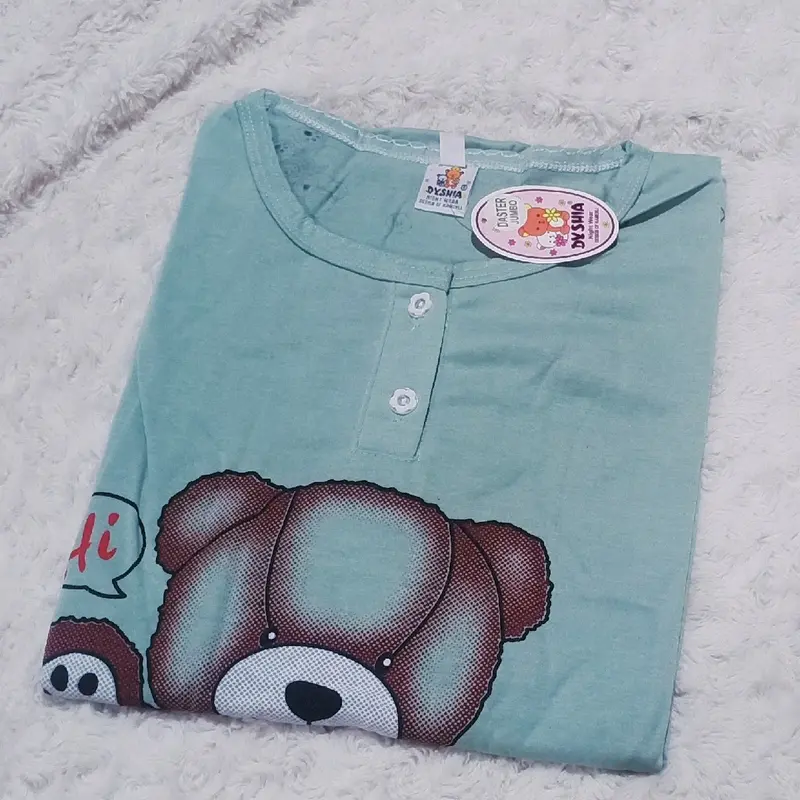 Paket 3 pcs daster '( DASTER DHISIA JUMBO WARNA MUDA )' Murah Meriah Kualitas Oke Busui Kaos Kancing Bumil Wanita 7