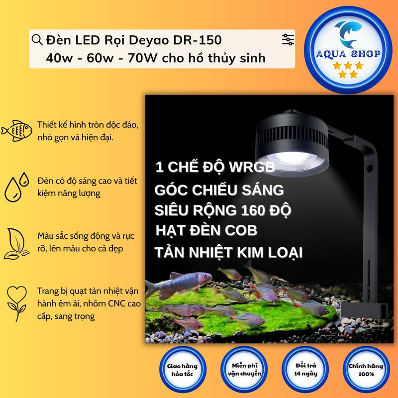 Đèn LED Rọi Deyao DR-150 40w - 60w - 70W cho hồ thủy sinh BẬT TẮT bằng nút nguồn ko kết nối APP