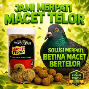 JAMU MACET TELOR MERPATI HERCULEST MENGEMBALIKAN PRODUKTIVITAS & MELANCARKAN BERTELUR 30 PIL SUPLEMENT VITAMIN