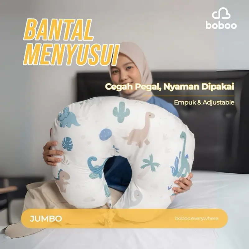 BOBOO BABY - Bantal Menyusui Bayi Nursing Pillow Multifungsi Empuk Nyaman untuk Ibu & Si Kecil Travel Friendly
