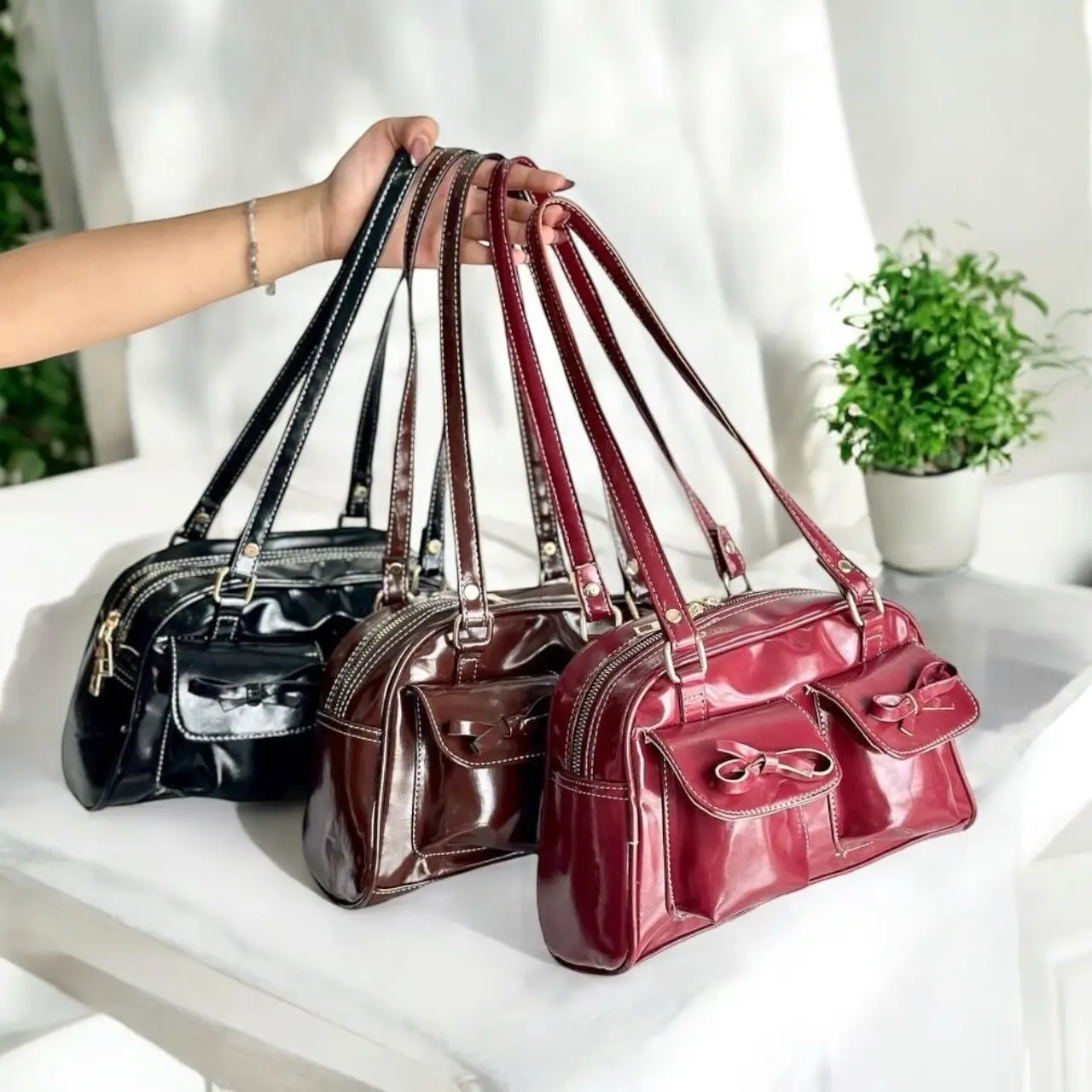 Bunny Bag Cleonara Terlaris Wanita Cewek Slingbag Selempang Bahan Leather Premium Size 28x16cm Kulit