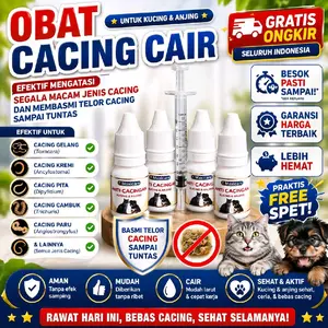 Obat Cacing Cair Anjing dan Kucing spektrum luas 10ml mengatasi cacing dan telor cacing sampai tuntas