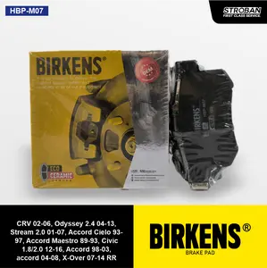 KAMPAS REM BRAKE PAD BIRKENS RR CRV 02-06 / ODDYSEY 2.4 04-13 / STREAM 2.0 01-07 / ACCORD CIELO 93-97 /  ACCORD MAESTRO 89-93 / CIVIC 01-05 / CIVIC 1.8/2.0 06-11 / CIVIC 2.0 12-16 / ACCORD 98-03 / X-OVER 07-14 | HBP-M07